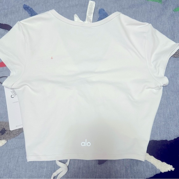 Alo Airbrush Criss Cross Short Sleeve Size M - Picture 10 of 12